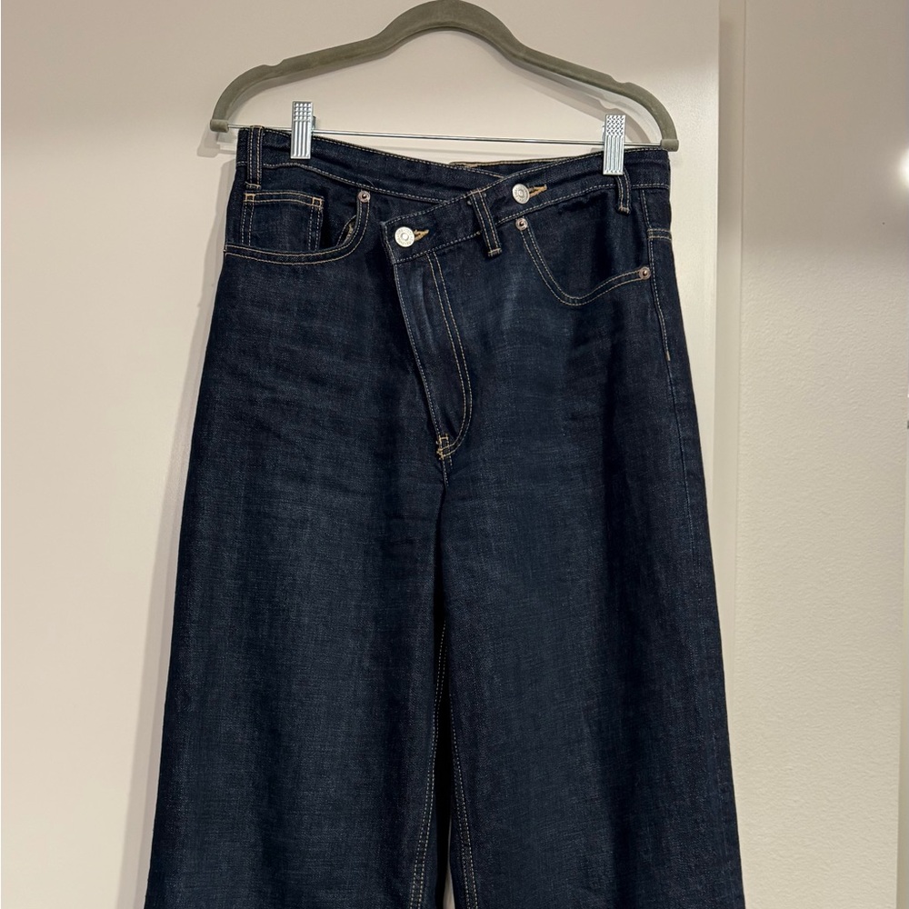 Zara Dark Blue Wide-Leg Jeans